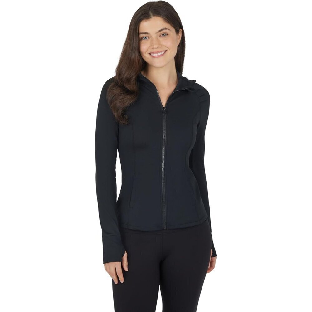 Womens Lightweight Hooded Running Jacket Polyester Spandex Large